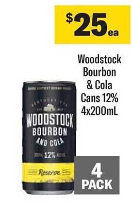 Liquorland Woodstock bourbon & cola offer