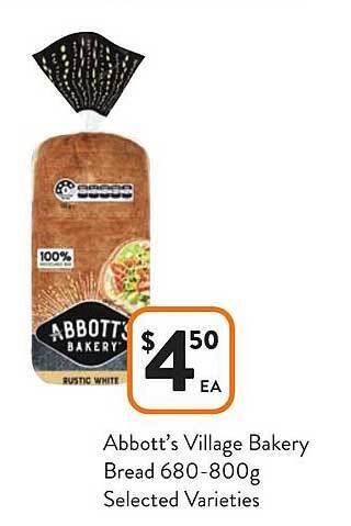 Foodworks Abbott's village bakery bread offer