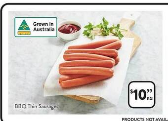 Foodworks Bbq thin sausages offer