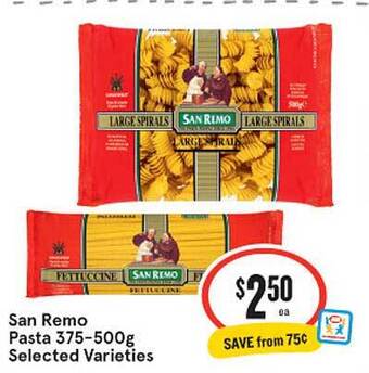 IGA San remo pasta offer