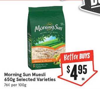 IGA Morning sun muesli offer