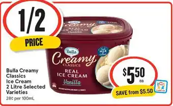 IGA Bulla creamy classics ice cream offer
