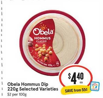 IGA Obela hommus dip offer