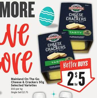IGA Mainland on the go cheese & crackers offer