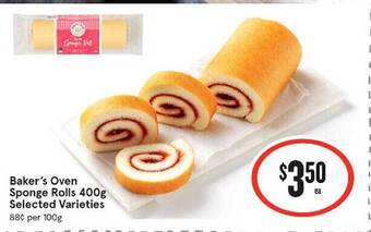 IGA Baker's oven sponge rolls offer