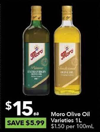 Ritchies Moro olive oil varieties offer