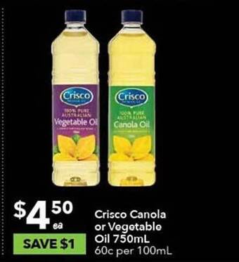 Ritchies Crisco canola or vegetable oil offer