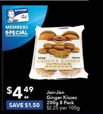 Ritchies Jon-jon ginger kisses offer