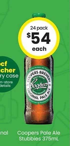 The Bottle O Coopers pale ale stubbies offer