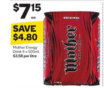 Woolworths Mother energy drink offer