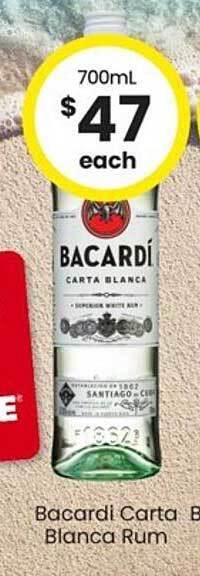 The Bottle O Bacardi carta blanca rum offer