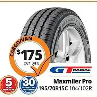 Gt radial maxmiller pro 195-70r15c