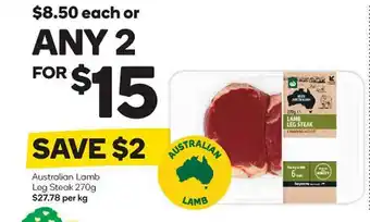 Woolworths Australian lamb leg steak offer
