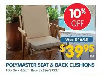 Clark Rubber Polymaster seat & back cushions offer