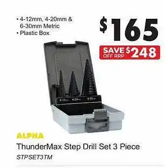 United Tools Alpha thundermax step drill set 3 piece offer