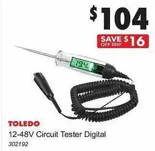 Toledo 12-48v circuit tester digital