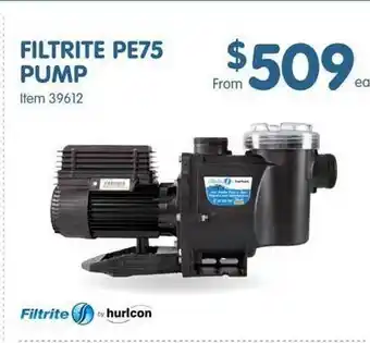 Clark Rubber Filtrite pe75 pump offer
