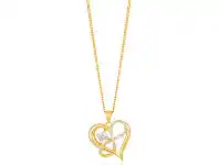 Shiels 9ct Yellow Gold Zirconia Infinity & Heart Pendant offer