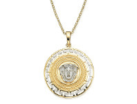 Shiels 9ct Yellow Gold & White Gold Key of Life Medusa Pendant offer