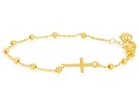 Shiels 9ct Yellow Gold Filled 19cm Cross & Beads Bracelet offer