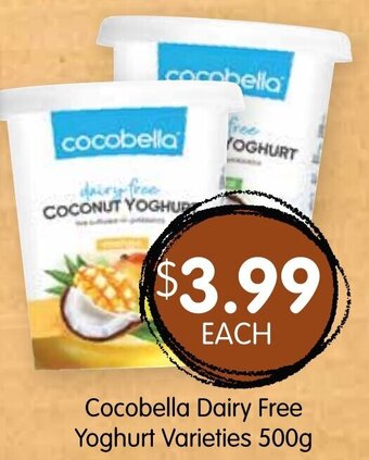 Spudshed Cocobella Dairy Free Yoghurt Varieties 500g offer