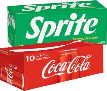 IGA Coca-cola, sprite or fanta 10x375ml selected varieties offer