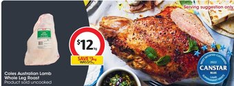 Coles Coles Australian Lamb Whole Leg Roast offer