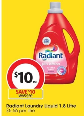 Coles Radiant Laundry Liquid 1.8 Litre offer