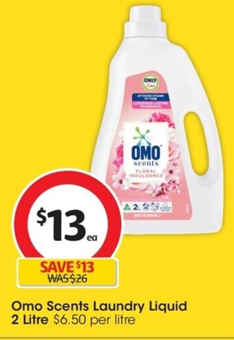 Coles Omo Scents Laundry Liquid 2 Litre offer