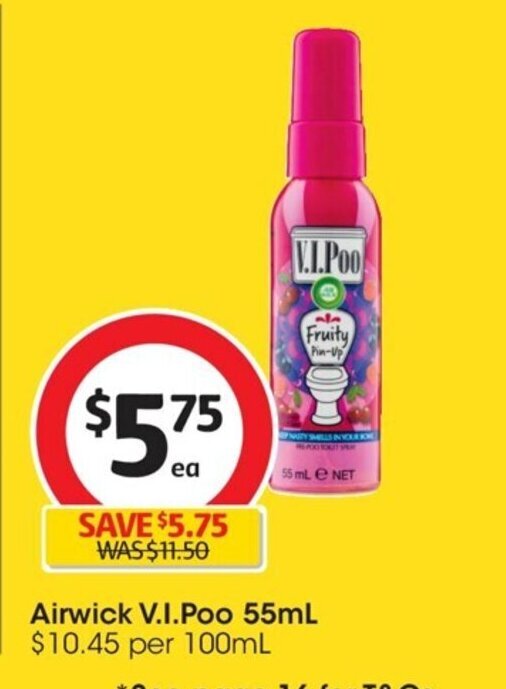 Airwick V.I. Poo 55ml. offer at Coles