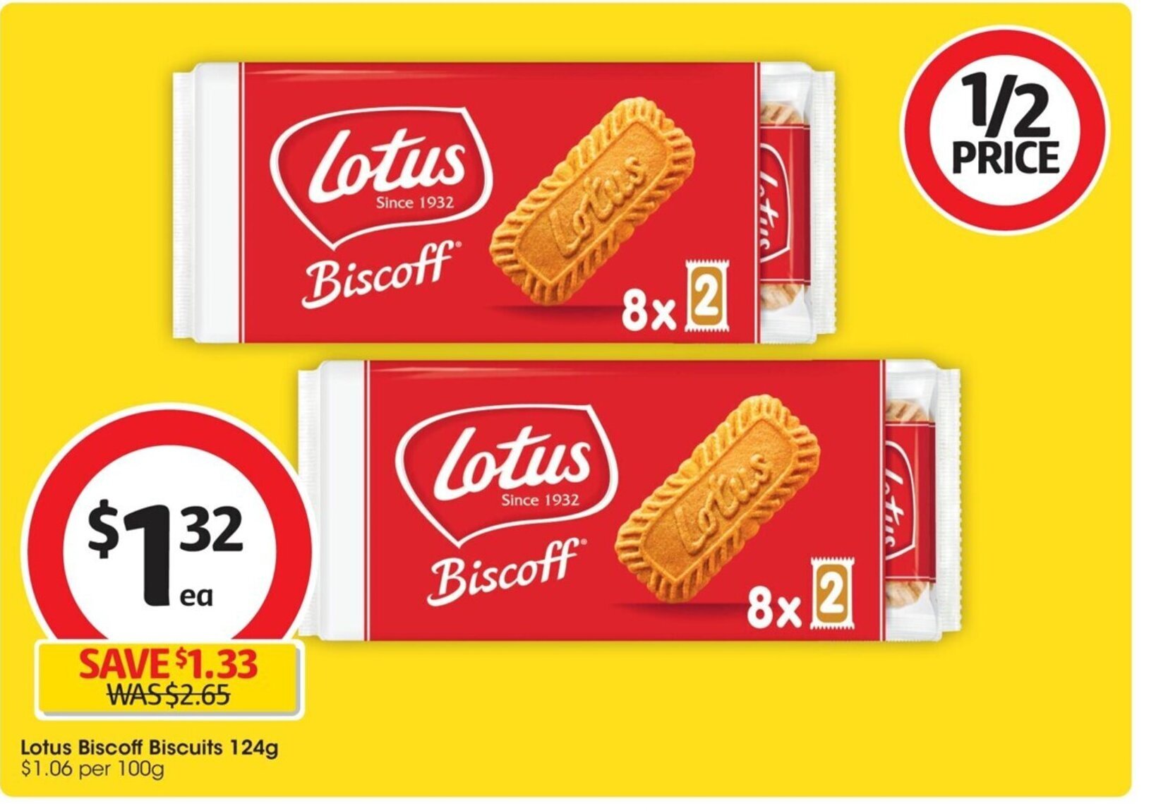 Lotus Biscoff Biscuits 124g. offer at Coles