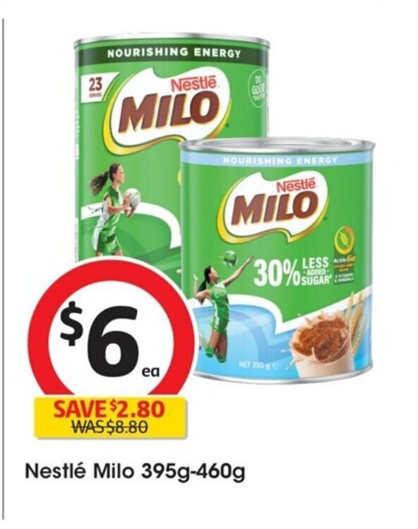 Nestlé Milo 395g460g offer at Coles