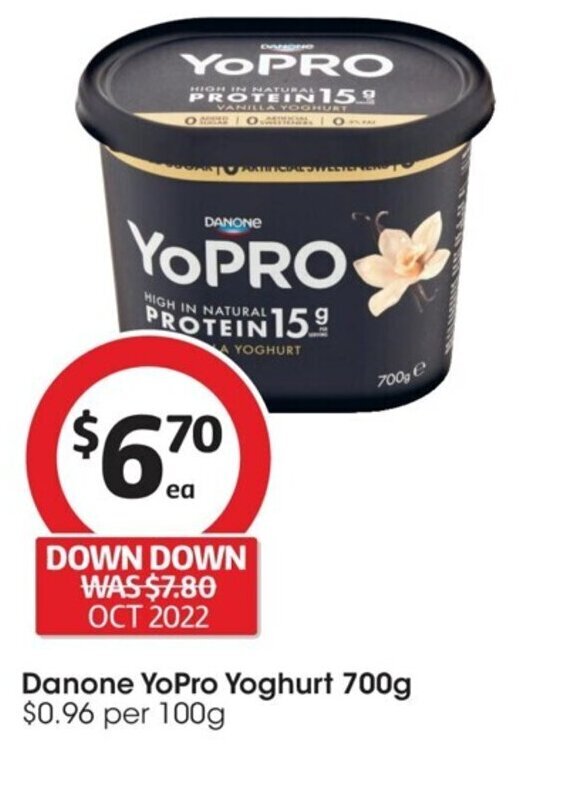 Danone YoPro Yogurt 700g offer at Coles
