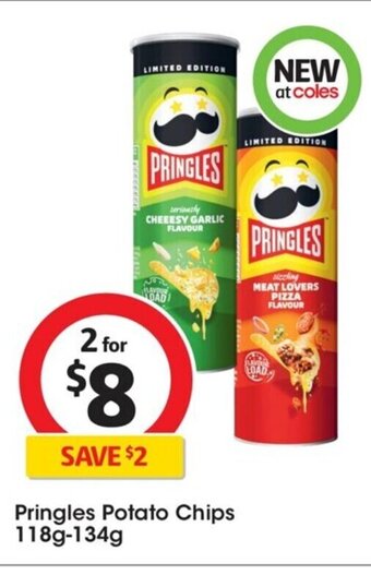 Coles Pringles Potato Chips 118g.-134g offer