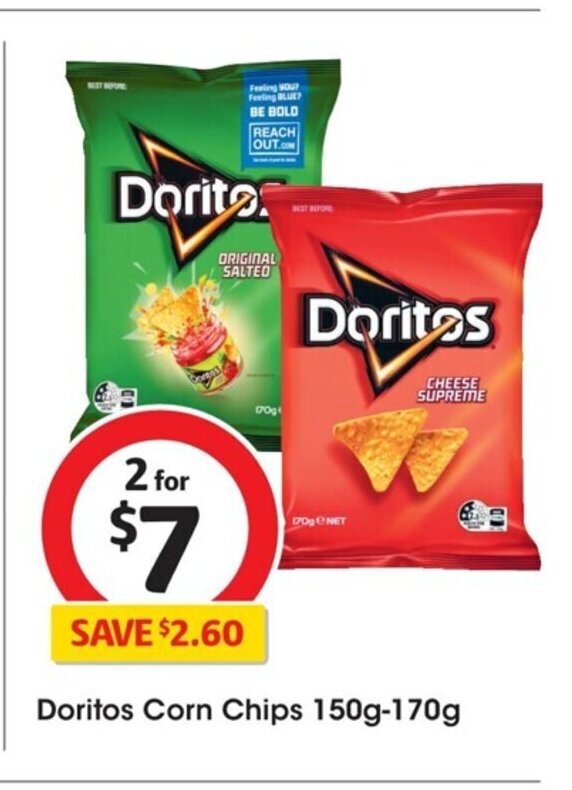 Doritos Corn Chips 150170g offer at Coles