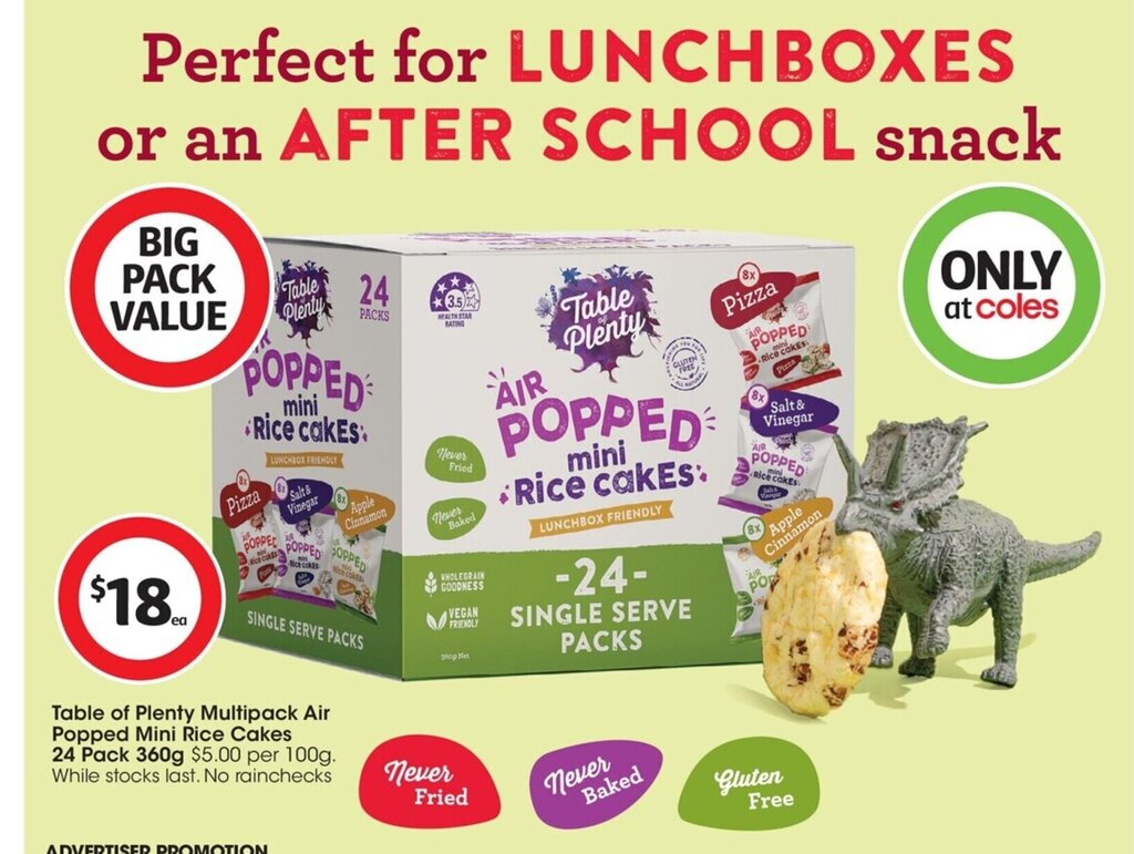 Table of Plenty Multipack Air Popped Mini Rice Cakes 24 Pack 360g offer