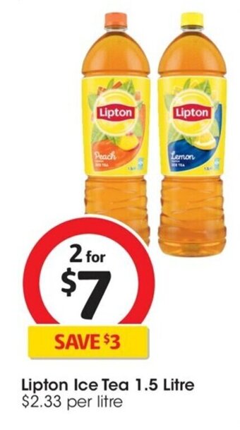 Coles Lipton Ice Tea 1.5 Litre offer