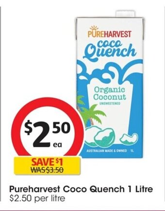 Coles Pureharvest Coco Quench 1 Litre offer