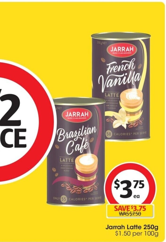 Jarrah Latte 250g offer at Coles