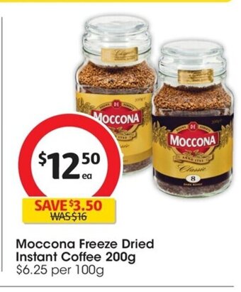 Coles Moccona Freeze Dried Instant Coffee 200g offer