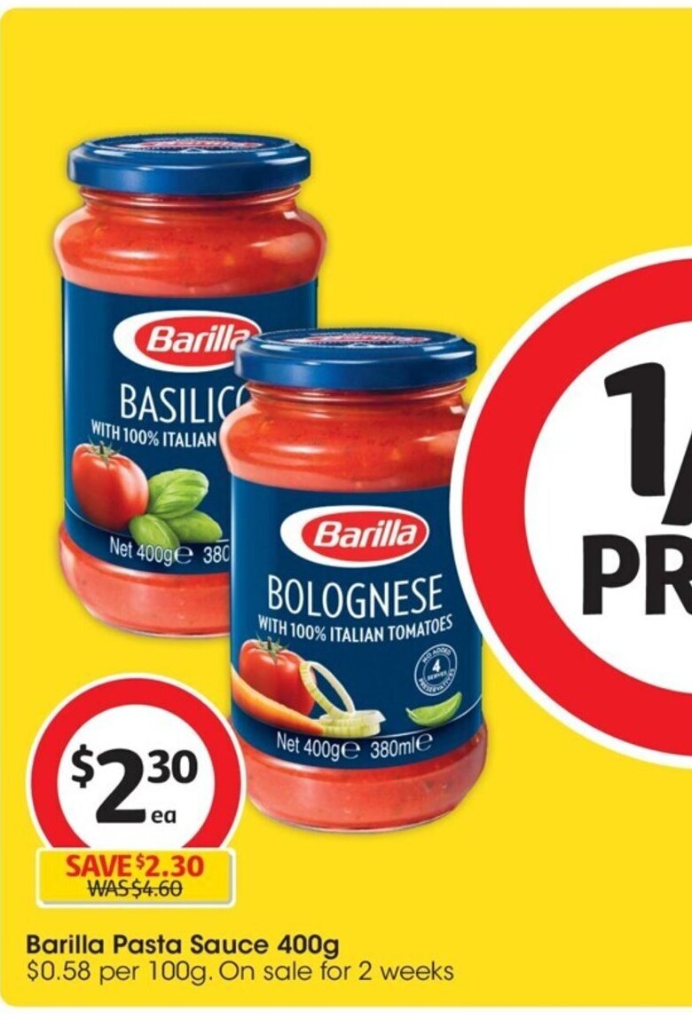 Barilla Pasta Sauce 400g offer at Coles