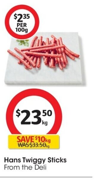 Coles Hans Twiggy Sticks offer
