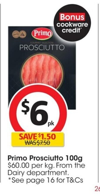 Coles Primo Prosciutto 100g offer