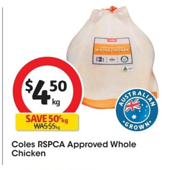 Coles RSPCA Approved Whole Chicken offer at Coles