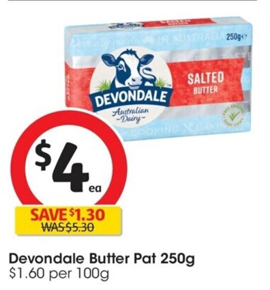 Devondale Butter Pat 250g offer at Coles