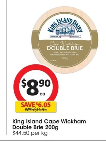 Coles King Island Cape Wickham Double Brie 200g offer