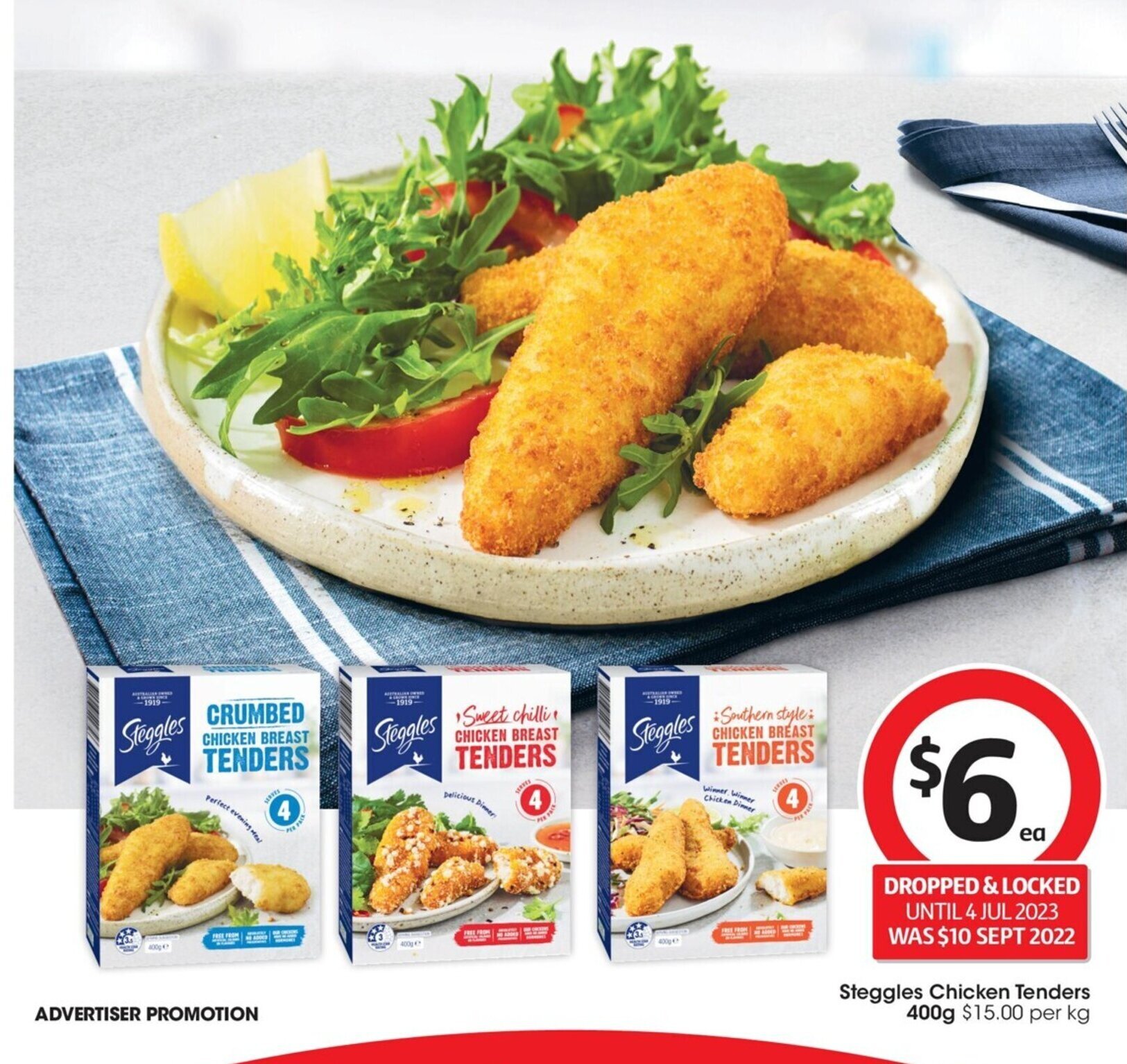 Steggles Chicken Tenders 400g offer at Coles