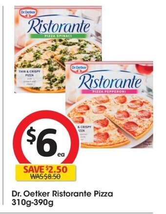 Coles Dr. Oetker Ristorante Pizza 310g-390g offer