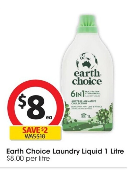 Earth Choice Laundry Liquid 1 Litre offer at Coles