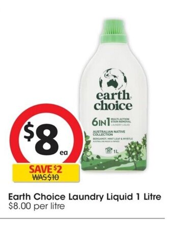 Coles Earth Choice Laundry Liquid 1 Litre offer